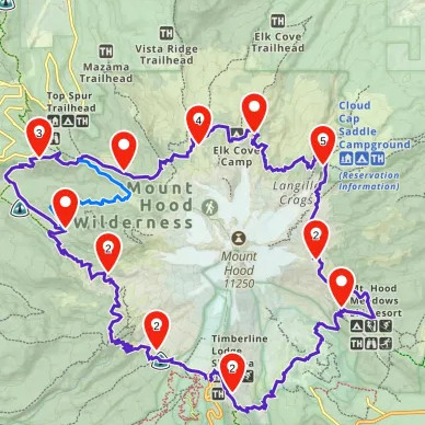 A sample GPS route using Gaia GPS